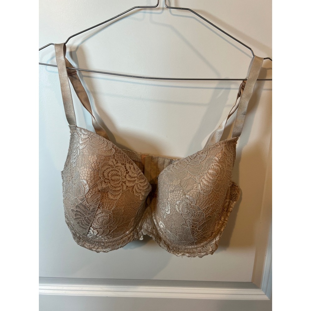 Sophie B Womens Bra Floral Lace Overlay Beige 38DD